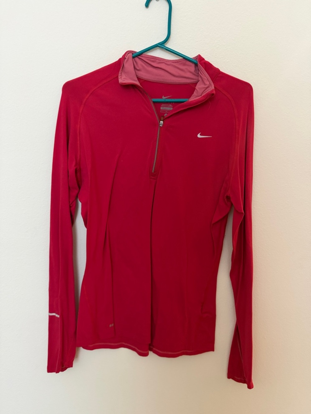 Nike Red Quarter-Zip Long Sleeve Training Top
